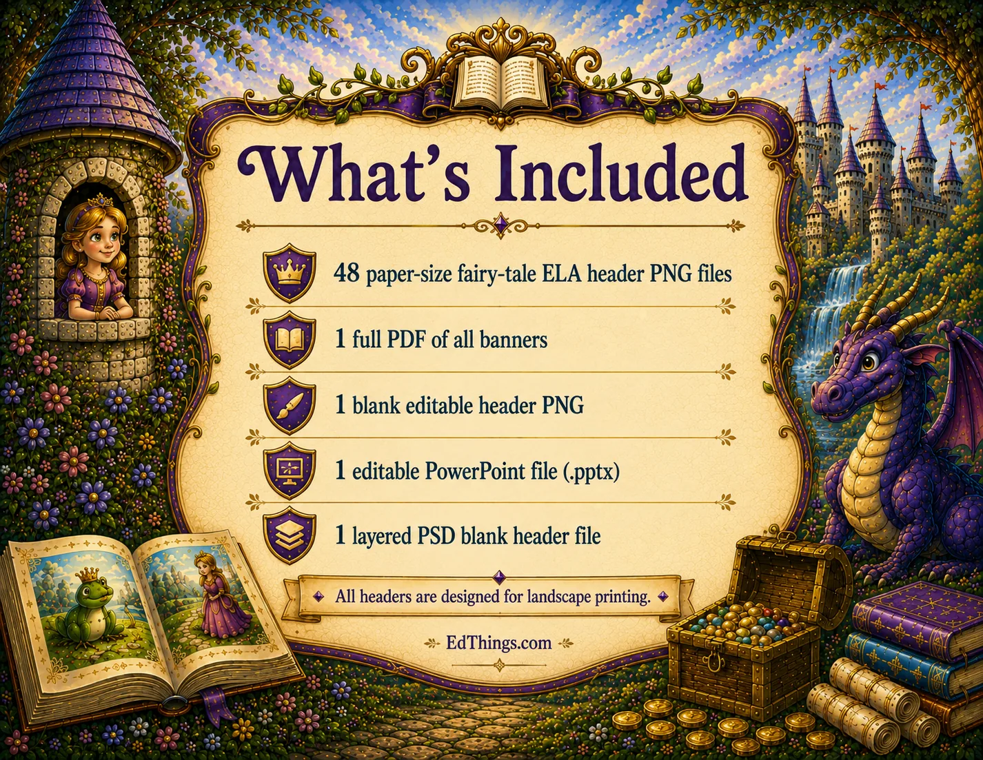 Fairy-Tale ELA Classroom Headers preview image from EdThings