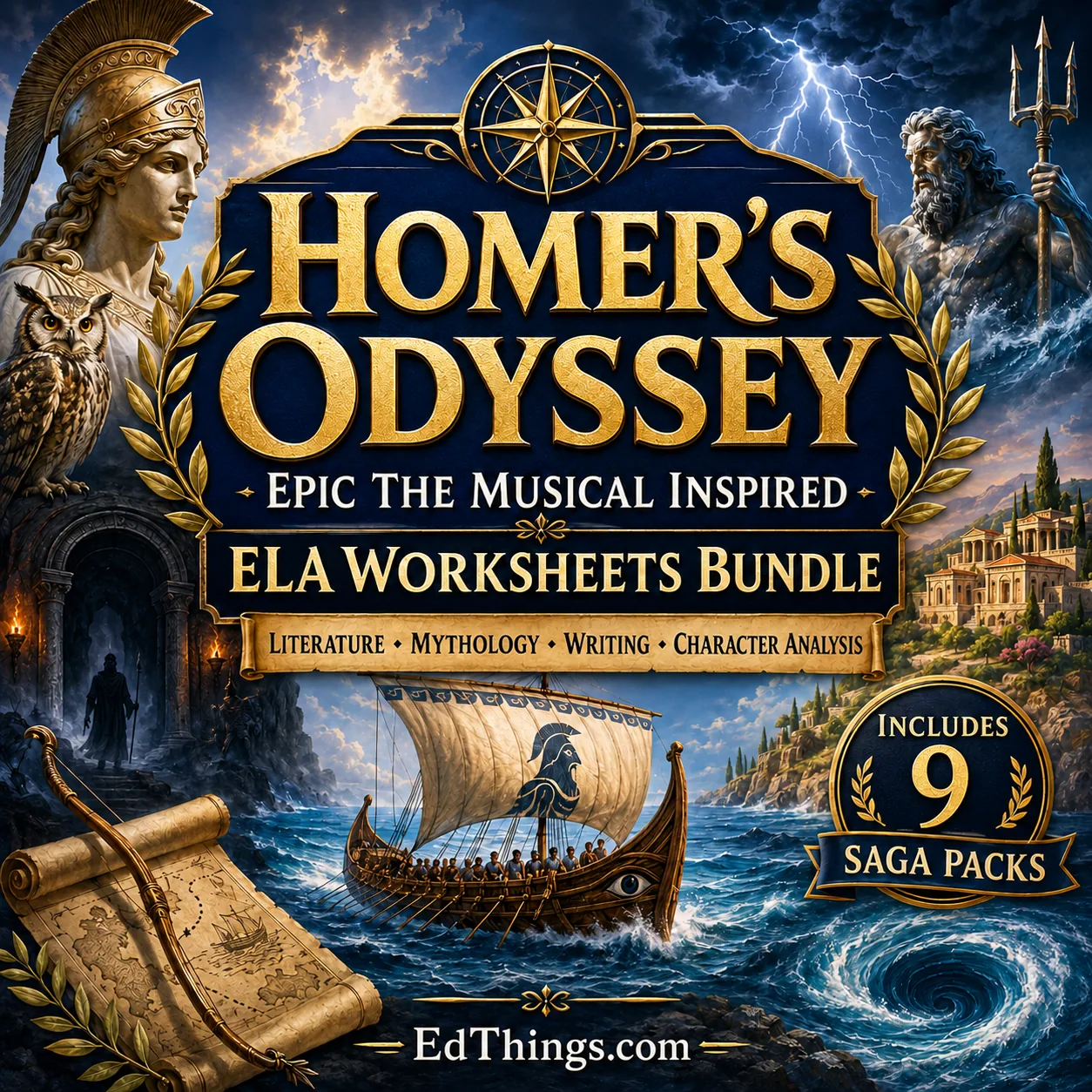 Homer's Odyssey Music Inspired ELA Worksheets Bundle preview image from EdThings