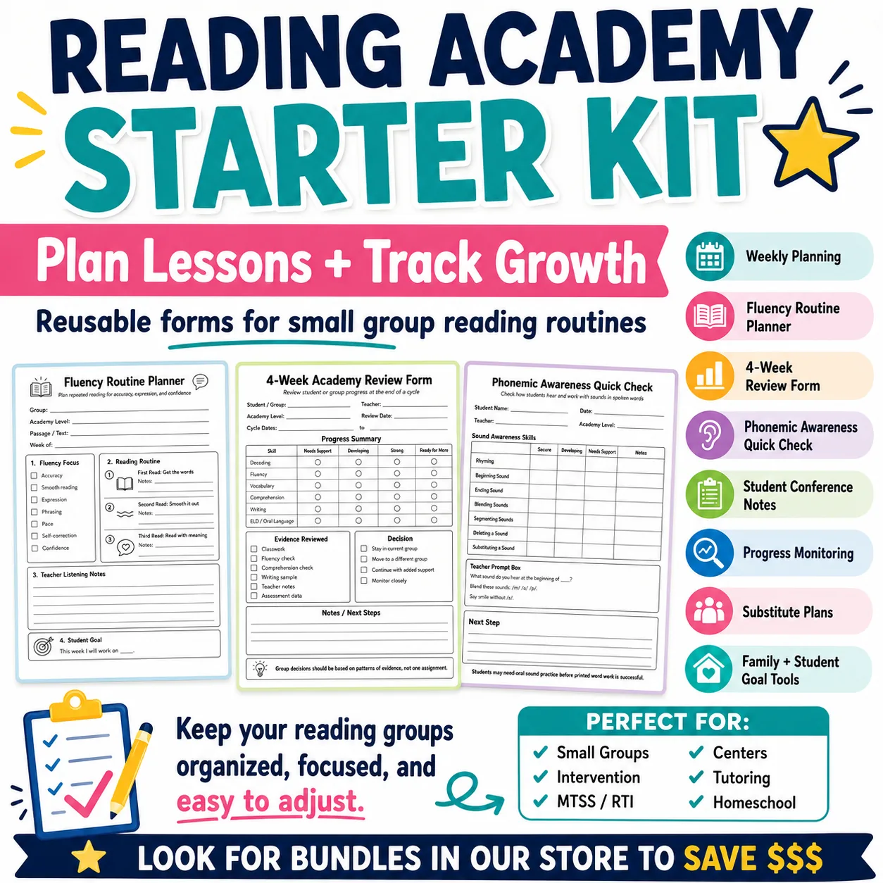 Reading Academy Starter Kit Small Group Reading Intervention Binder preview image from EdThings