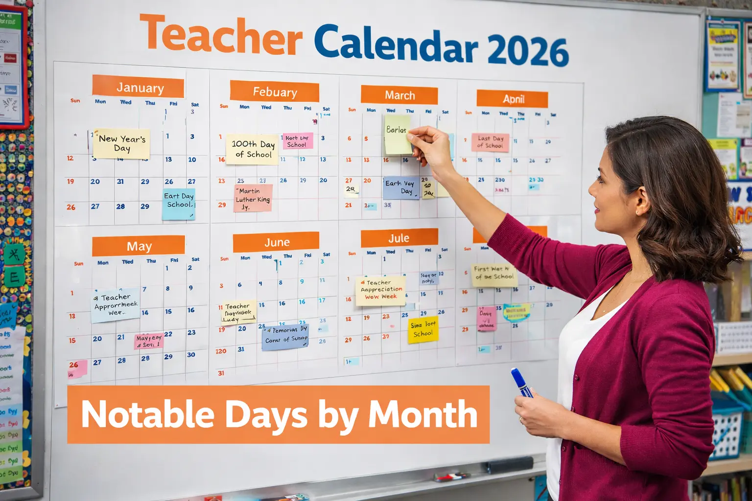 Teacher Calendar 2026 planning artwork