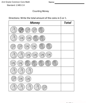 Counting Coin Totals – Money #2