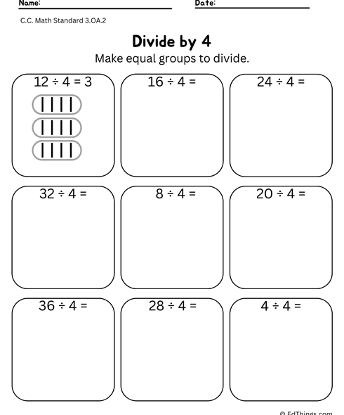Divide by 4